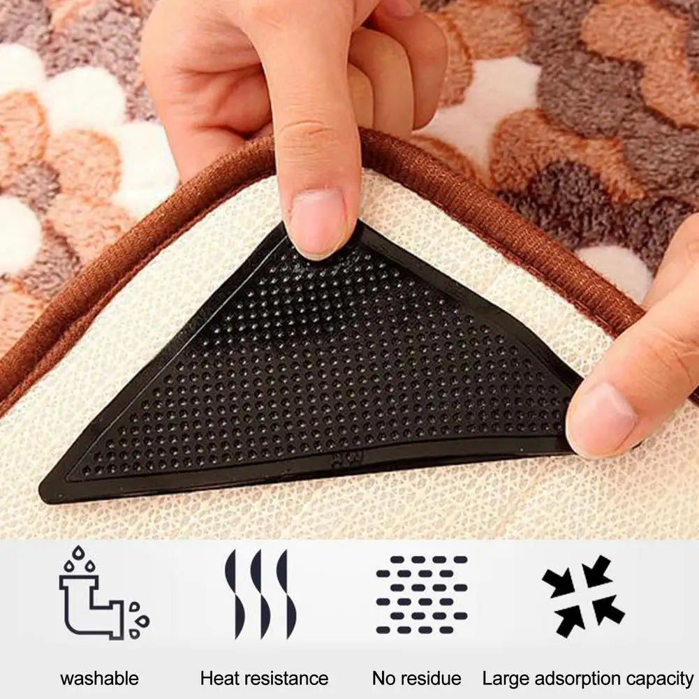 4Pcs Anti Skid Rug Carpet Mat Non Slip Grip