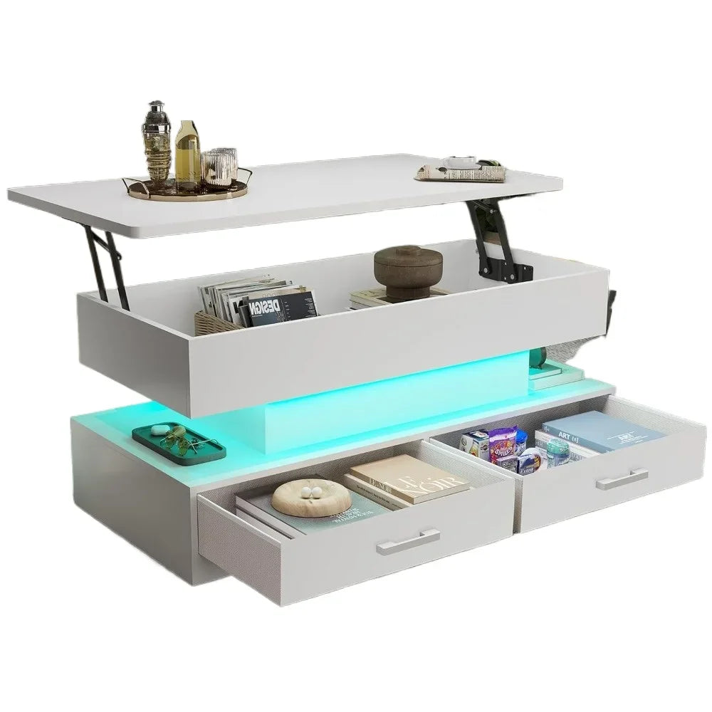 LED Lift Top Coffee Tables with Storage