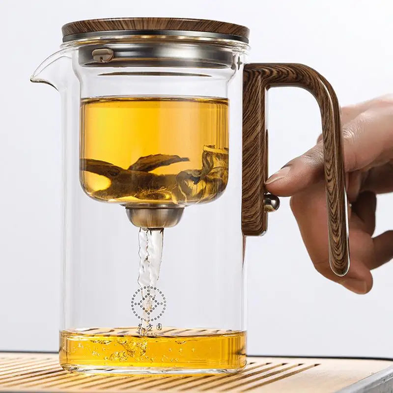 Wooden Handle Teapot With Infuser For Brewing Filtering