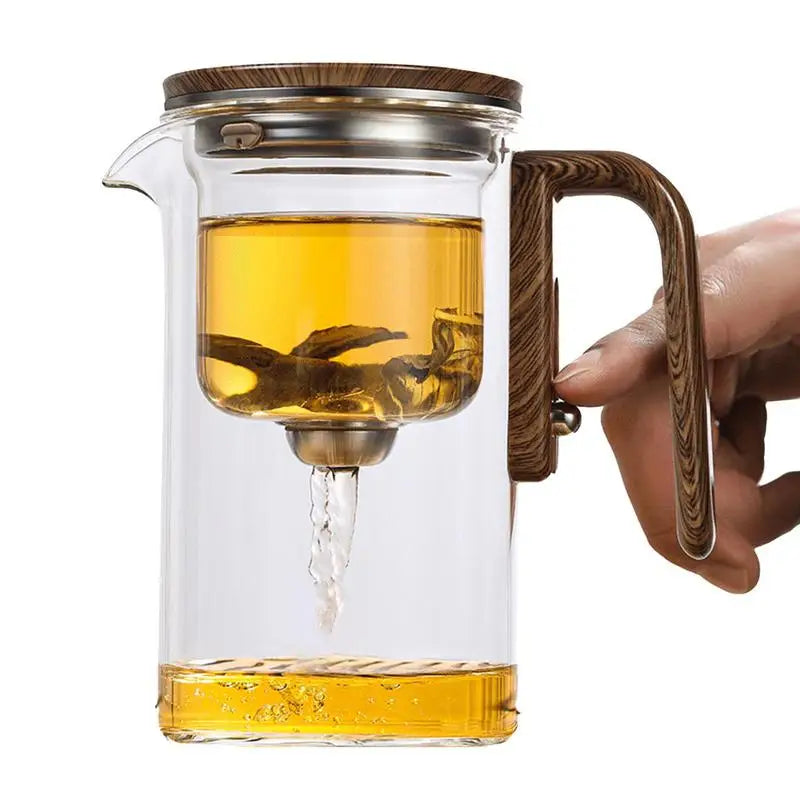 Wooden Handle Teapot With Infuser For Brewing Filtering