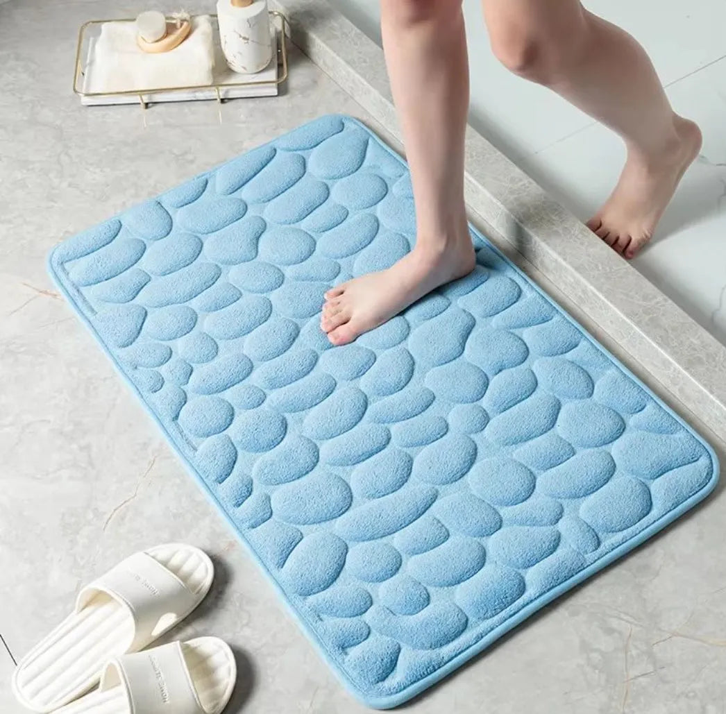 Mat Non Slip Cobblestone Embossed Memory Foam Carpets