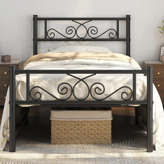 Twin Size Bed Metal Frame Platform Bed