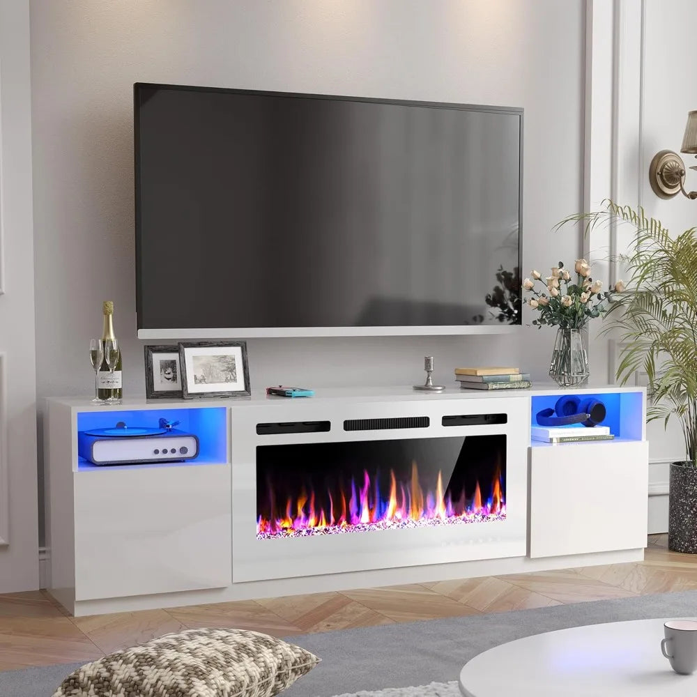 70" Electric Fireplace LED Entertainment Center for TVs Up to 80"