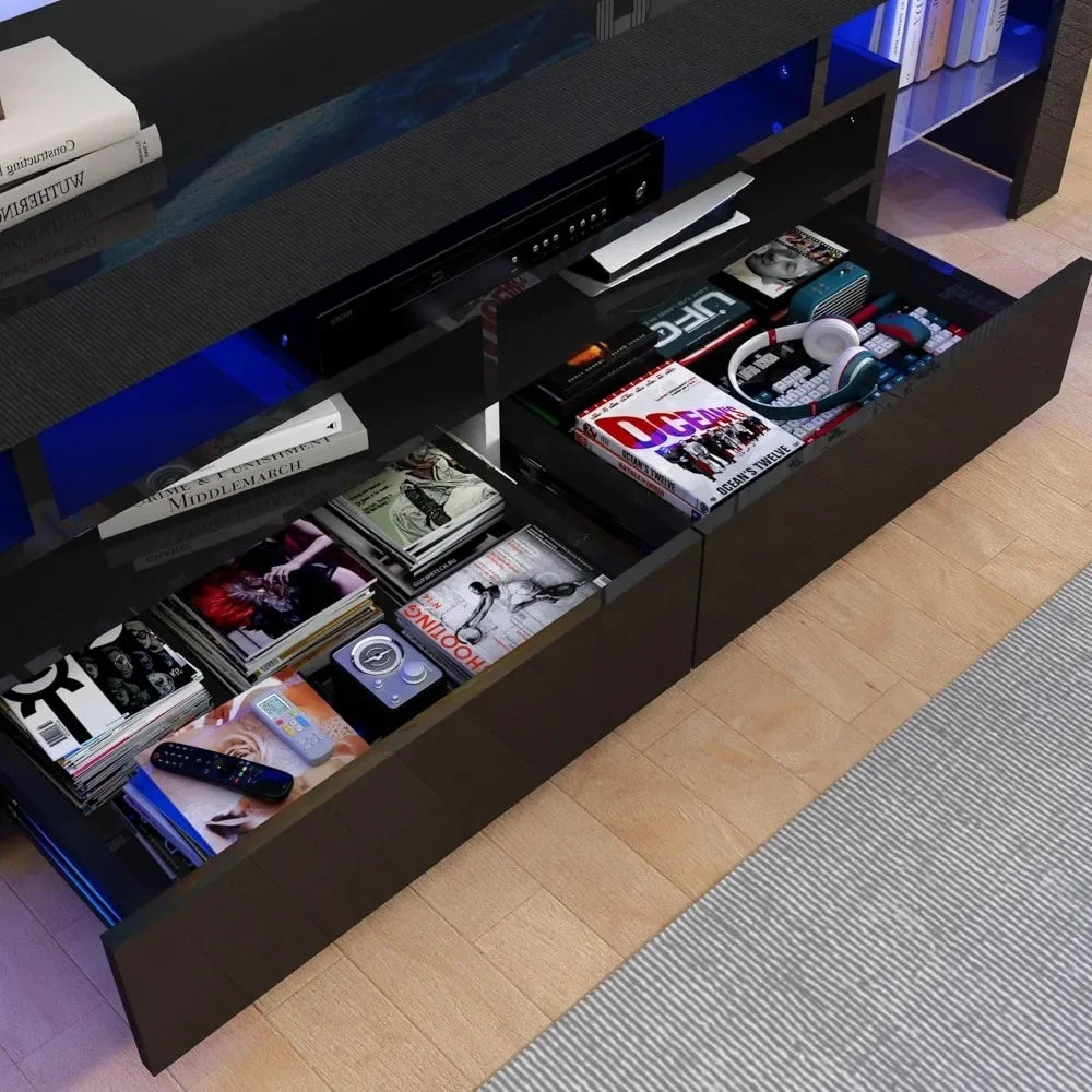 Modern LED High Gloss TV Entertainment Center with Storage