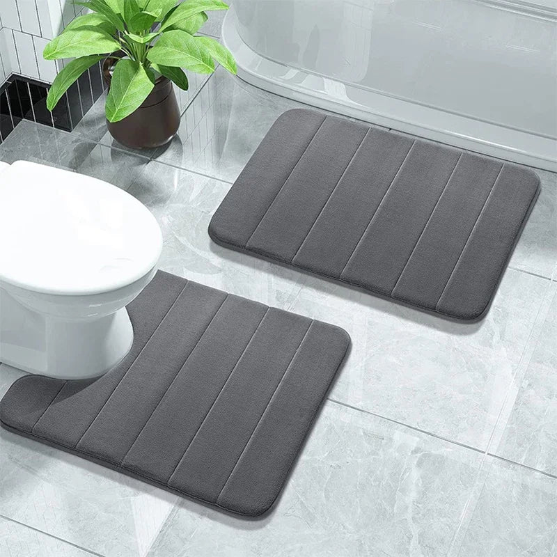 3 Pieces Super Absorbent Washable Bathroom Rug Set