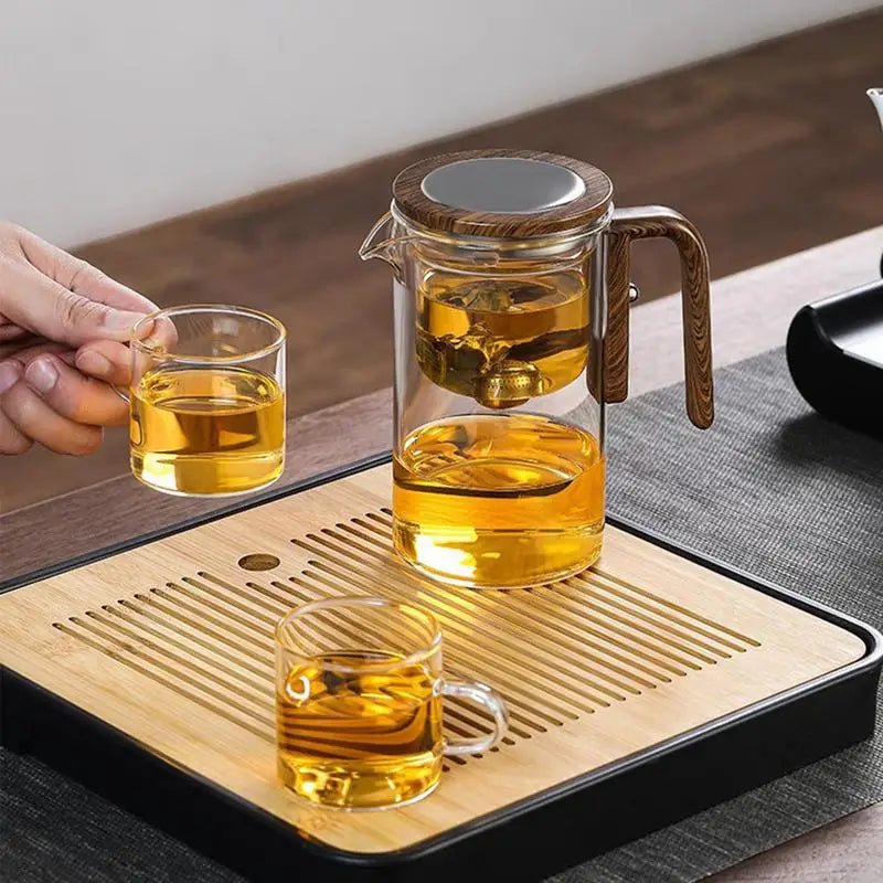 Wooden Handle Teapot With Infuser For Brewing Filtering