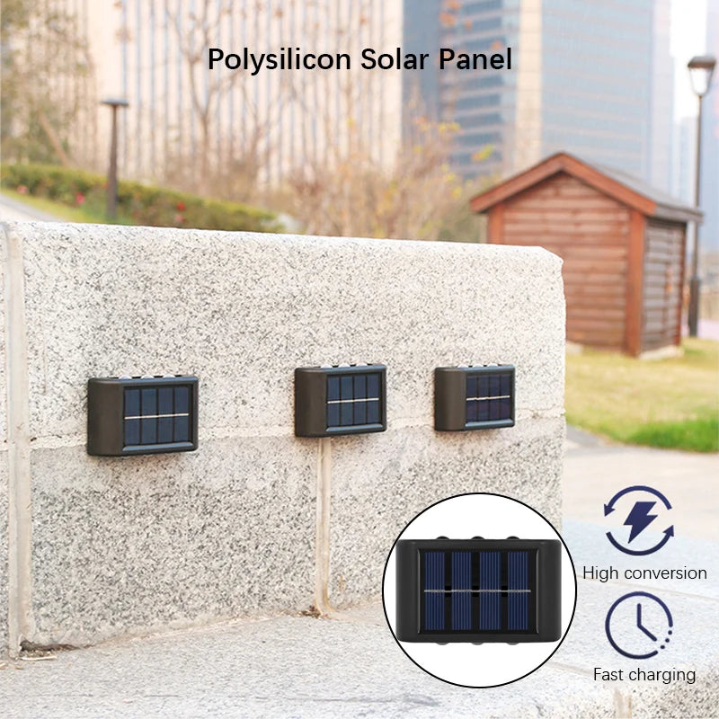 Solar LED Light, Outdoor Waterproof Wall Lamp,Fence Lighting Home Decor