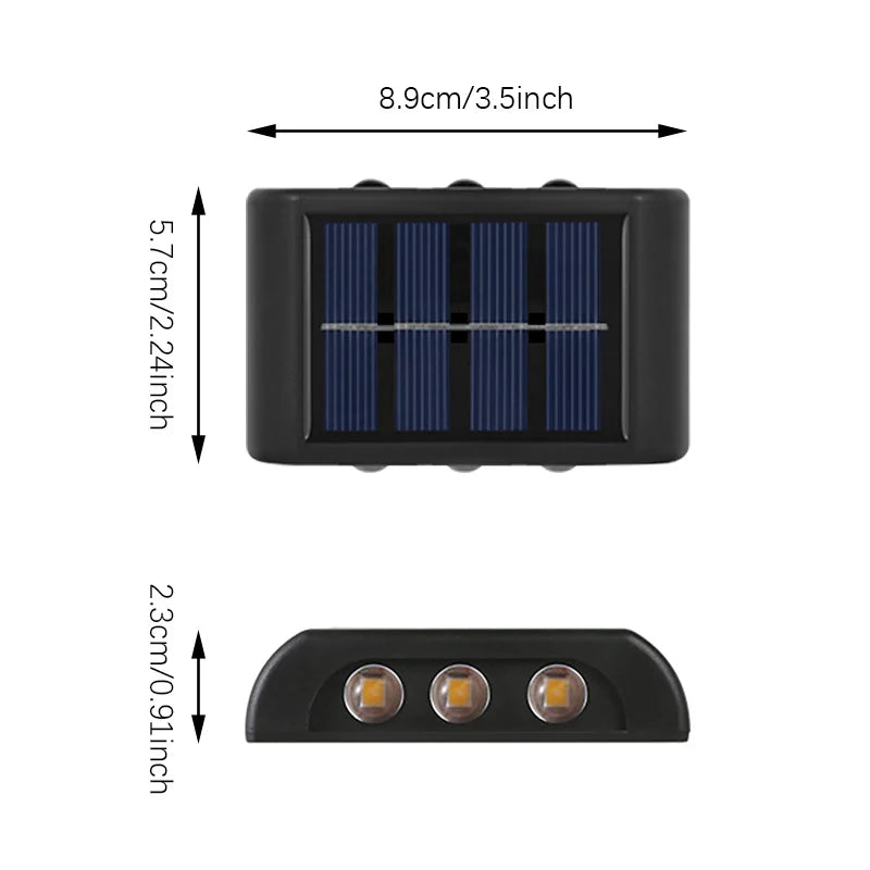 Solar LED Light, Outdoor Waterproof Wall Lamp,Fence Lighting Home Decor