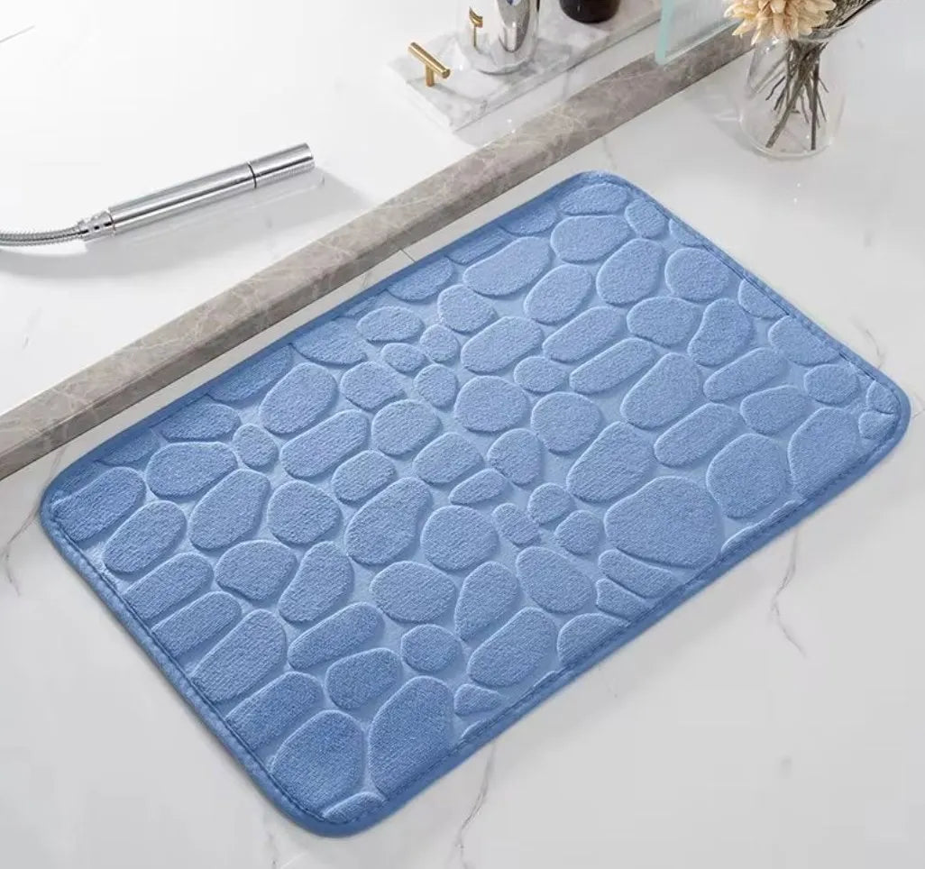 Mat Non Slip Cobblestone Embossed Memory Foam Carpets