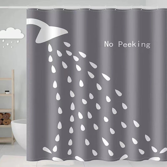 1 pc gray shower pattern shower curtain waterproof cloth bathroom curtain