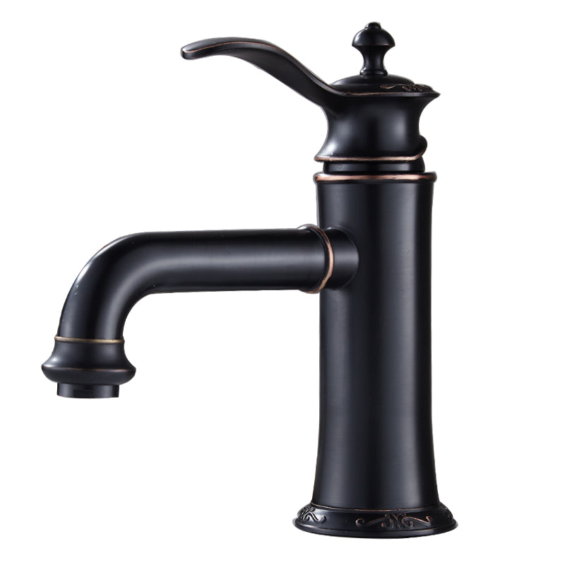 Black Hot and Cold American Copper Single Hole Inter-Platform Basin Faucet